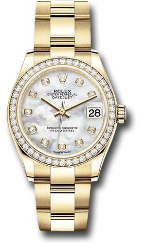 Rolex Datejust 278288RBR Yellow Gold 31 Diamond Bezel - Mother-of-Pearl Diamond Dial - Oyster Bracelet - mdo Main image