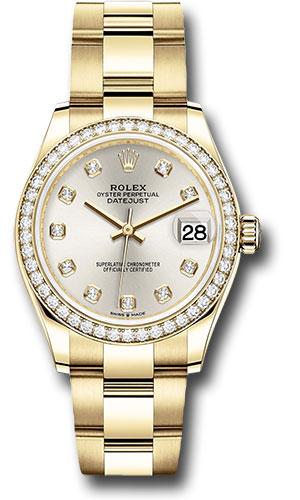 Rolex Datejust 278288RBR Yellow Gold 31 Diamond Bezel - Silver Diamond Dial - Oyster Bracelet - sdo Main image