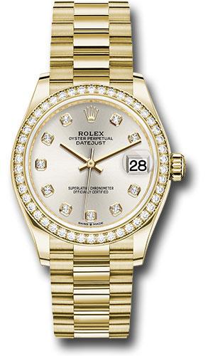 Rolex Datejust 278288RBR Yellow Gold 31 Diamond Bezel - Silver Diamond Dial - President Bracelet - sdp Main image