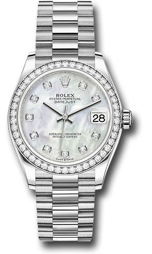 Rolex Datejust 278289RBR White Gold 31 Diamond Bezel - Mother-Of-Pearl Diamond Dial - President Bracelet - mdp Main image