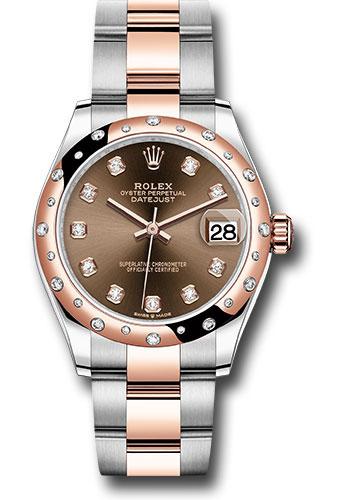 Rolex Datejust 278341RBR Steel and Everose Gold 31 24 Diamond Bezel - White Roman Dial - Oyster Bracelet - chodo