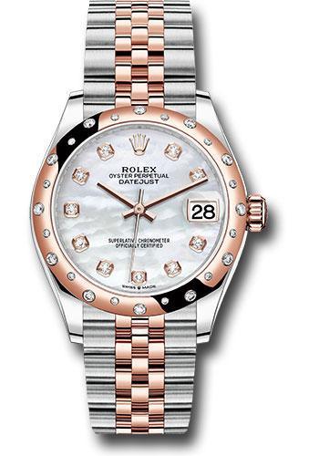 Rolex Datejust 278341RBR Steel and Everose Gold 31 24 Diamond Bezel - Silver Diamond Dial - Jubilee Bracelet - mdj