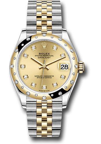 Rolex Datejust 278343 Steel and Yellow Gold 31 Domed Diamond Bezel - Champagne Diamond Dial - Jubilee Bracelet - chdj