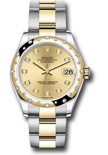 Rolex Datejust 278343 Steel and Yellow Gold 31 Domed Diamond Bezel - Champagne Diamond Dial - Oyster Bracelet - chdo Main image