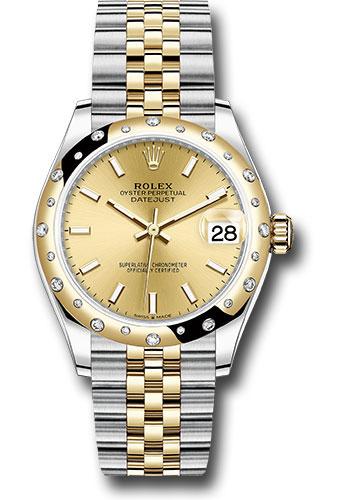 Rolex Datejust 278343 Steel and Yellow Gold 31 Domed Diamond Bezel - Champagne Index Dial - Jubilee Bracelet - chij Main image