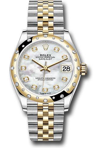 Rolex Datejust 278343 Steel and Yellow Gold 31 Domed Diamond Bezel - Mother-of-Pearl Diamond Dial - Jubilee Bracelet - mdj