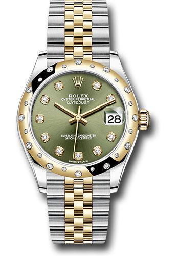Rolex Datejust 278343 Steel and Yellow Gold 31 Domed Diamond Bezel - Olive Green Diamond Dial - Jubilee Bracelet - ogdj Main image