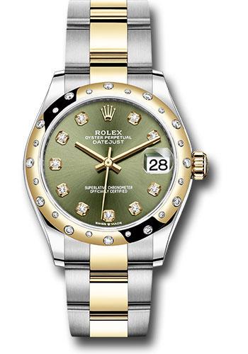 Rolex Datejust 278343 Steel and Yellow Gold 31 Domed Diamond Bezel - Olive Green Diamond Dial - Oyster Bracelet - ogdo Main image