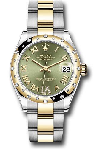 Rolex Datejust 278343 Steel and Yellow Gold 31 Domed Diamond Bezel - Olive Green Diamond Roman Six Dial - Oyster Bracelet - ogdr6o