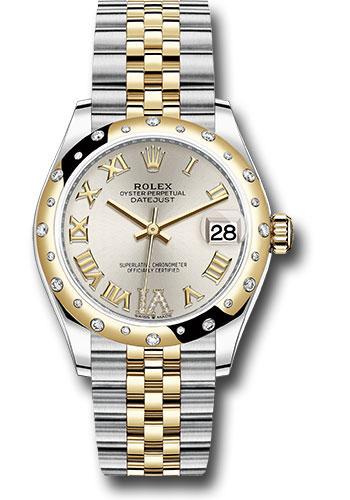 Rolex Datejust 278343 Steel and Yellow Gold 31 Domed Diamond Bezel - Silver Diamond Roman Six Dial - Jubilee Bracelet - sdr6j