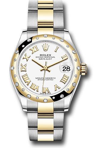 Rolex Datejust 278343 Steel and Yellow Gold 31 Domed Diamond Bezel - White Roman Dial - Oyster Bracelet - wro