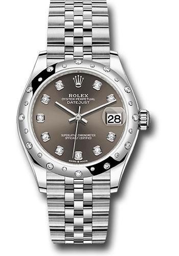 Rolex Datejust 278344RBR Steel and White Gold 31 Domed 24 Diamond Bezel - Dark Grey Diamond Dial - Jubilee Bracelet - 2020 Release - dkgdj Main image
