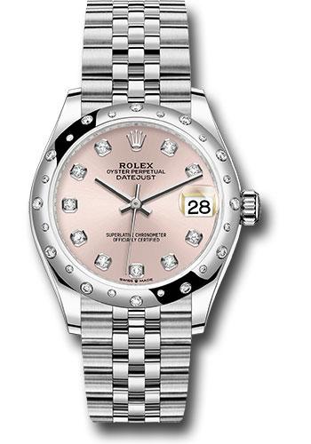 Rolex Datejust 278344RBR Steel and White Gold 31 Domed 24 Diamond Bezel - Pink Diamond Dial - Jubilee Bracelet - 2020 Release - pdj
