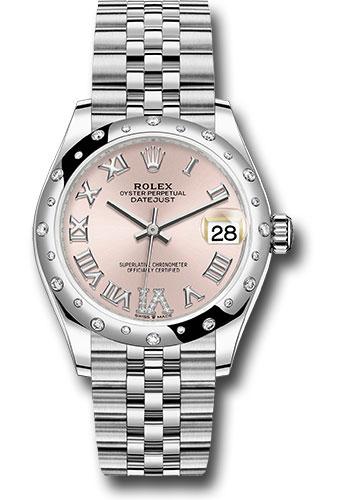 Rolex Datejust 278344RBR Steel and White Gold 31 Domed 24 Diamond Bezel - Pink Roman Diamond 6 Dial - Jubilee Bracelet - 2020 Release - pdr6j