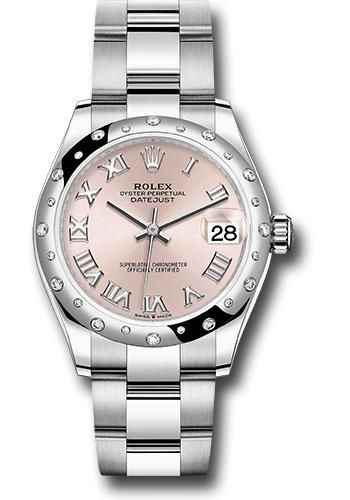 Rolex Datejust 278344RBR Steel and White Gold 31 Domed 24 Diamond Bezel - Pink Roman Dial - Oyster Bracelet - 2020 Release - pro