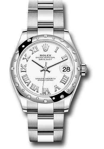 Rolex Datejust 278344RBR Steel and White Gold 31 Domed 24 Diamond Bezel - White Roman Dial - Oyster Bracelet - 2020 Release - wro
