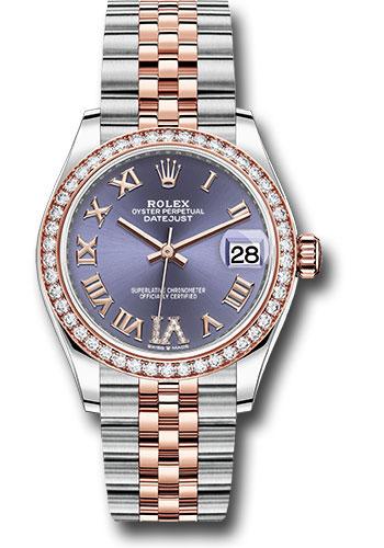 Rolex Datejust 278381RBR Steel and Everose Gold 31 46 Diamond Bezel - Aubergine Diamond Roman VI Dial - Jubilee Bracelet - aubdr6j