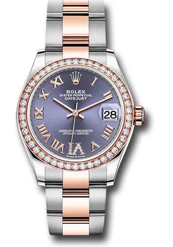 Rolex Datejust 278381RBR Steel and Everose Gold 31 46 Diamond Bezel - Aubergine Diamond Roman VI Dial - Oyster Bracelet - aubdr6o Main image