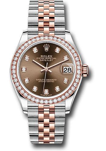 Rolex Datejust 278381RBR Steel and Everose Gold 31 46 Diamond Bezel - Chocolate Diamond Dial - Jubilee Bracelet - chodj