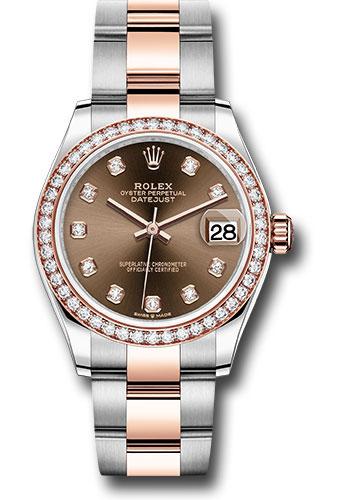 Rolex Datejust 278381RBR Steel and Everose Gold 31 46 Diamond Bezel - Chocolate Diamond Dial - Oyster Bracelet - chodo