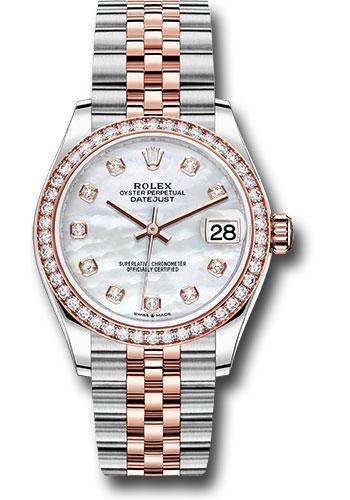 Rolex Datejust 278381RBR Steel and Everose Gold 31 46 Diamond Bezel - Mother-of-Pearl Diamond Dial - Jubilee Bracelet - mdj