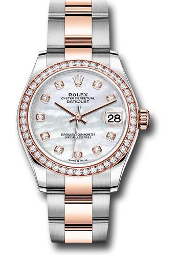Rolex Datejust 278381RBR Steel and Everose Gold 31 46 Diamond Bezel - Mother-of-Pearl Diamond Dial - Oyster Bracelet - mdo