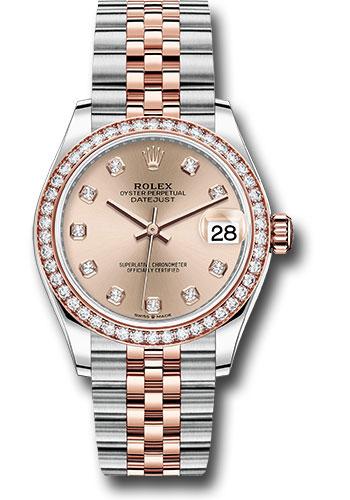 Rolex Datejust 278381RBR Steel and Everose Gold 31 46 Diamond Bezel - Rose Diamond Dial - Jubilee Bracelet - rodj