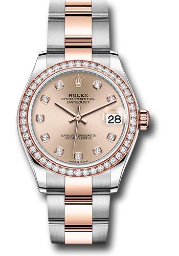 Rolex Datejust 278381RBR Steel and Everose Gold 31 46 Diamond Bezel - Rose Diamond Dial - Oyster Bracelet - rodo