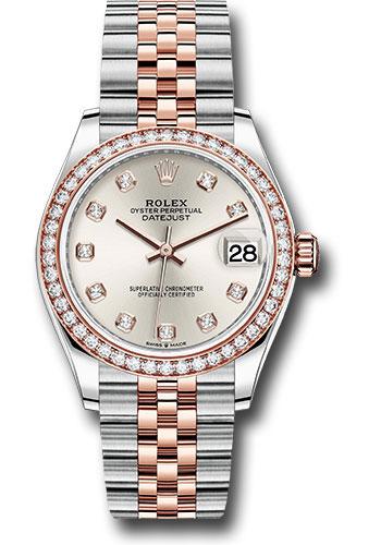 Rolex Datejust 278381RBR Steel and Everose Gold 31 46 Diamond Bezel - Silver Diamond Dial - Jubilee Bracelet - sdj Main image