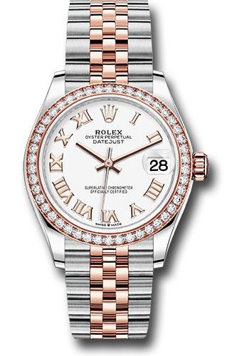 Rolex Datejust 278381RBR Steel and Everose Gold 31 46 Diamond Bezel - White Roman Dial - Jubilee Bracelet - wrj