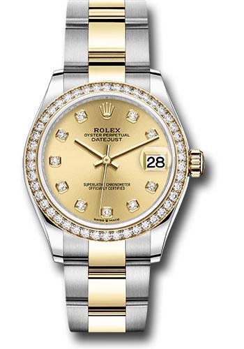 Rolex Datejust 278383RBR Steel and Yellow Gold 31 Diamond Bezel - Champagne Diamond Dial - Oyster Bracelet - chdo