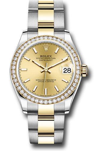 Rolex Datejust 278383RBR Steel and Yellow Gold 31 Diamond Bezel - Champagne Index Dial - Oyster Bracelet - chio