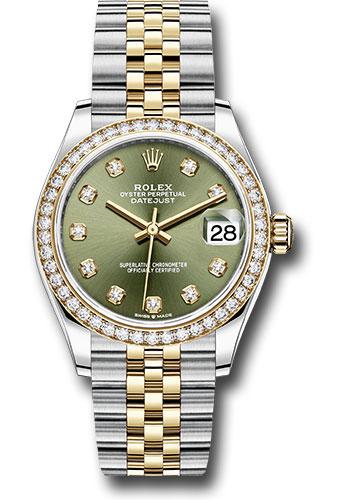 Rolex Datejust 278383RBR Steel and Yellow Gold 31 Diamond Bezel - Olive Green Diamond Dial - Jubilee Bracelet - ogdj