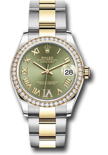 Rolex Datejust 278383RBR Steel and Yellow Gold 31 Diamond Bezel - Olive Green Diamond Roman Six Dial - Oyster Bracelet - ogdr6o Main image