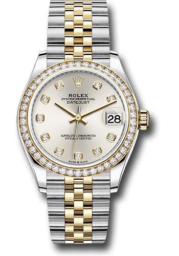 Rolex Datejust 278383RBR Steel and Yellow Gold 31 Diamond Bezel - Silver Diamond Dial - Jubilee Bracelet - sdj