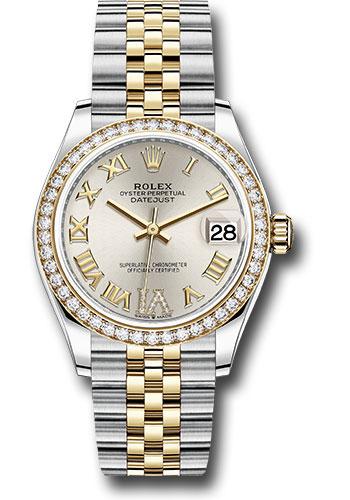 Rolex Datejust 278383RBR Steel and Yellow Gold 31 Diamond Bezel - Silver Diamond Roman Six Dial - Jubilee Bracelet - sdr6j