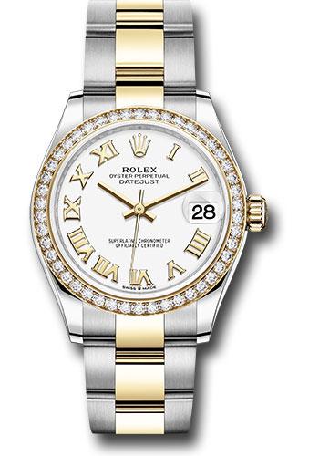 Rolex Datejust 278383RBR Steel and Yellow Gold 31 Diamond Bezel - White Roman Dial - Oyster Bracelet - wro