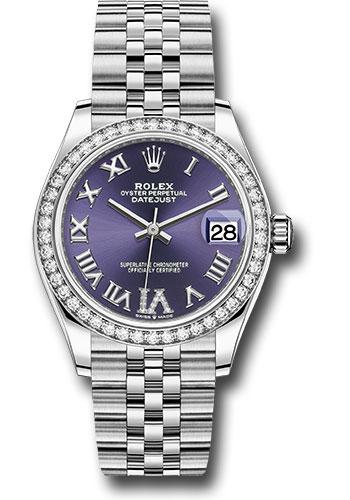 Rolex Datejust 278384RBR Steel and White Gold 31 Diamond Bezel - Aubergine Roman Diamond 6 Dial - Jubilee Bracelet - aubdr6j Main image