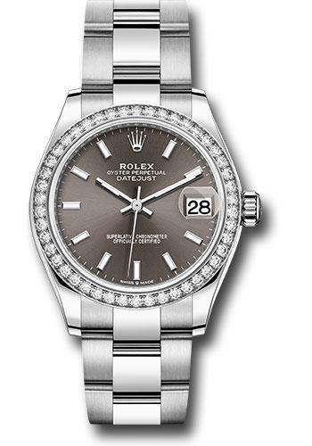 Rolex Datejust 278384RBR Steel and White Gold 31 Diamond Bezel - Dark Grey Index Dial - Oyster Bracelet - dkgio Main image
