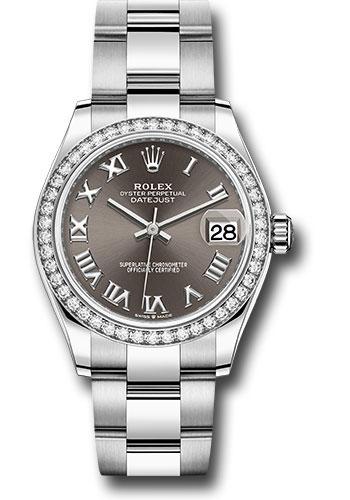 Rolex Datejust 278384RBR Steel and White Gold 31 Diamond Bezel - Dark Grey Roman Dial - Oyster Bracelet - dkgro Main image