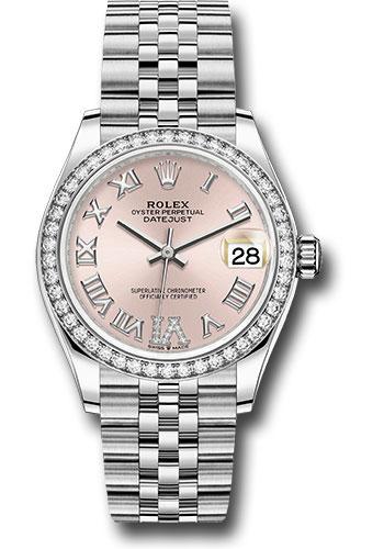 Rolex Datejust 278384RBR Steel and White Gold 31 Diamond Bezel - Pink Roman Diamond 6 Dial - Jubilee Bracelet - pdr6j Main image