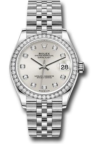Rolex Datejust 278384RBR Steel and White Gold 31 Diamond Bezel - Silver Diamond Dial - Jubilee Bracelet - sdj