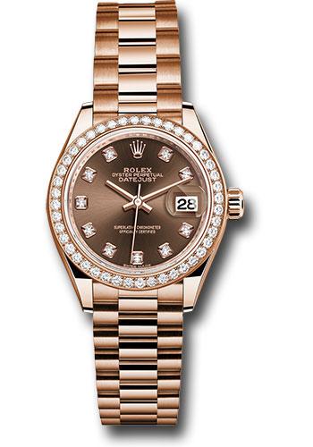 Rolex Lady-Datejust 279135RBR Everose Gold 28 44 Diamond Bezel - Chocolate Diamond Dial - President Bracelet - chodp Main image