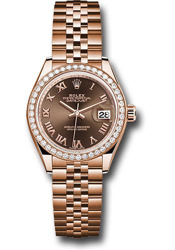 Rolex Lady-Datejust 279135RBR Everose Gold 28 44 Diamond Bezel - Chocolate Roman Dial - Jubilee Bracelet - chorj Main image
