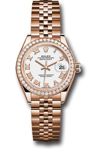 Rolex Lady-Datejust 279135RBR Everose Gold 28 44 Diamond Bezel - White Roman Dial - Jubilee Bracelet - wrj Main image