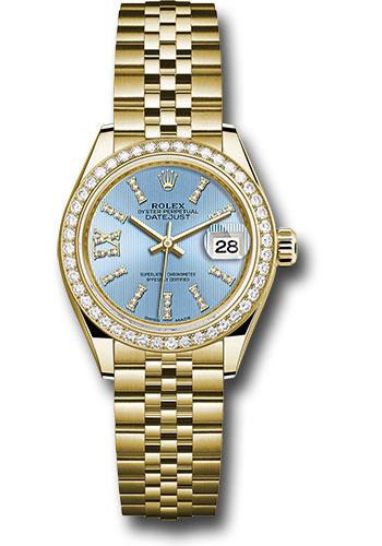 Rolex Lady-Datejust 279138RBR Yellow Gold 28 44 Diamond Bezel - Cornflower Blue Stripe Diamond Index Dial - Jubilee Bracelet - cbls36dix8dj Main image