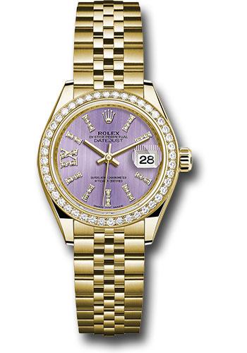 Rolex Lady-Datejust 279138RBR Yellow Gold 28 44 Diamond Bezel - Lilac Stripe Diamond Index Dial - Jubilee Bracelet - lils36dix8dj Main image