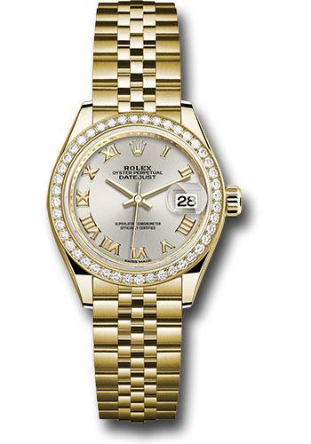 Rolex Lady-Datejust 279138RBR Yellow Gold 28 44 Diamond Bezel - Silver Roman Dial - Jubilee Bracelet - srj Main image