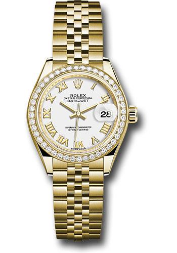Rolex Lady-Datejust 279138RBR Yellow Gold 28 44 Diamond Bezel - White Roman Dial - Jubilee Bracelet - wrj Main image