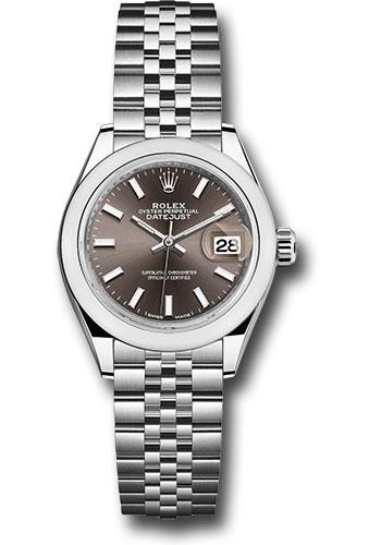 Rolex Lady-Datejust 279160 Steel 28 Domed Bezel - Dark Grey Index Dial - Jubilee Bracelet - dgij Main image